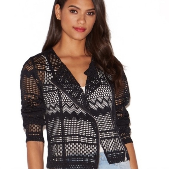 JustFab Jackets & Blazers - Justfab Lace Moto Jacket